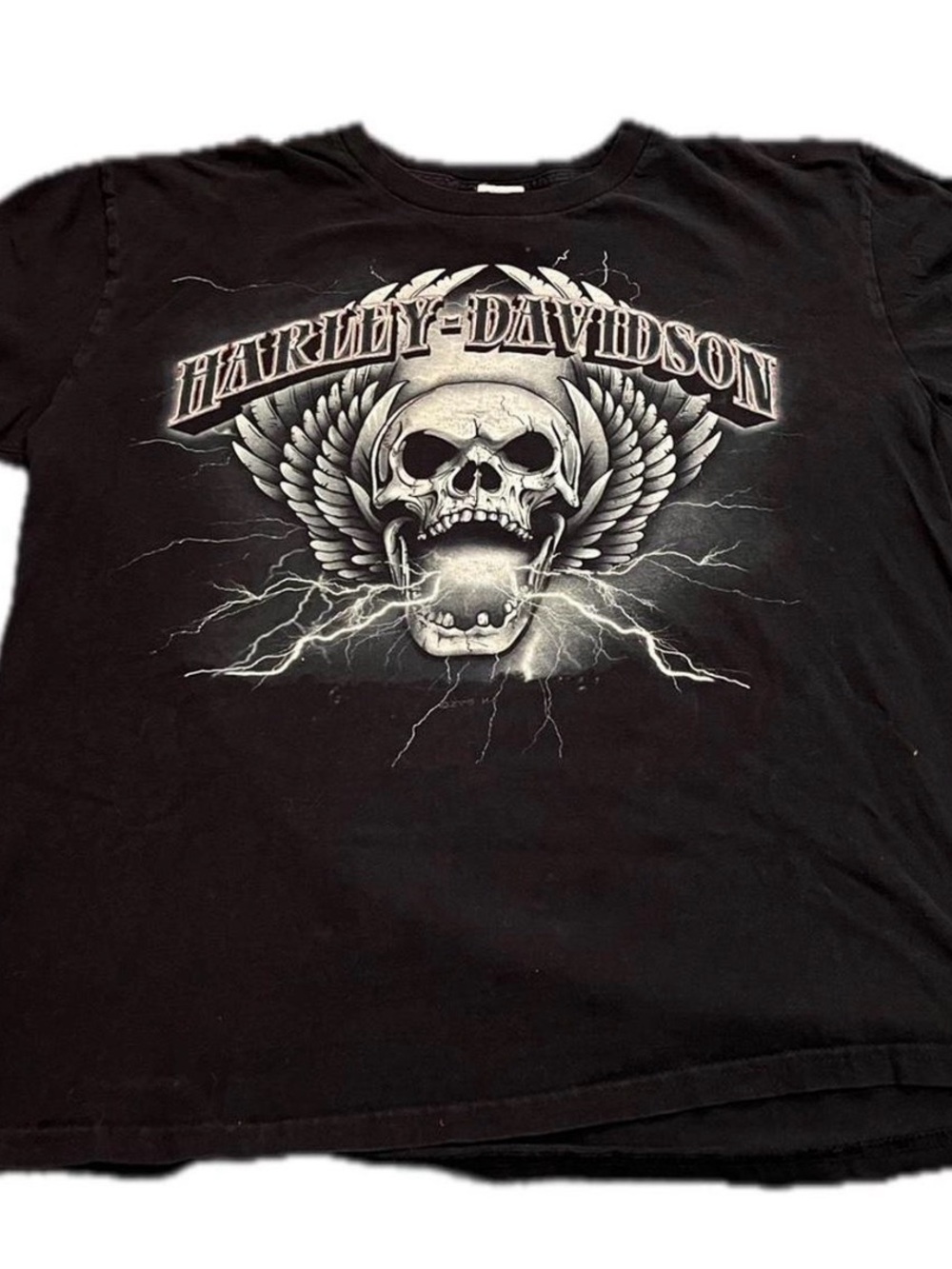 Men’s Harley Davidson Skull Wings Lightning Bejing China Shirt Size XL